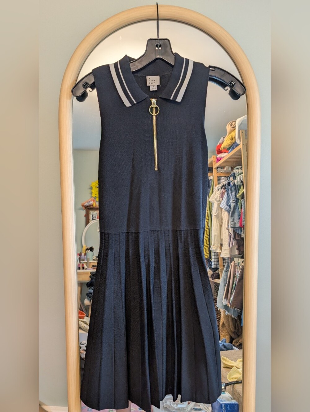 A New Day Knit Polo Dress NWT